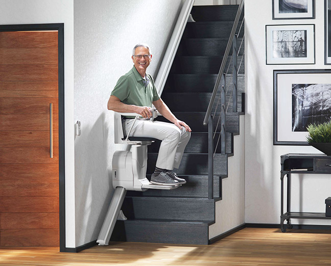Stannah Solus stairlift on stairs