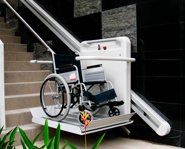 Dimposol - Plataforma Salvaescaleras Slim Para Escaleras Con Giros